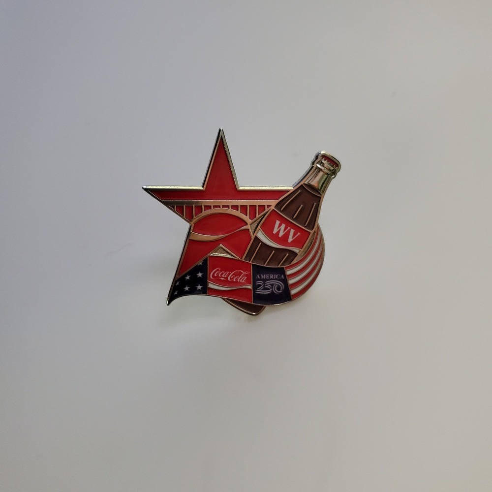 Coca-Cola West Virginia America 250 Anniversary Star Bottle Enamel Lapel Pin